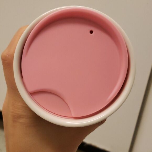 𝅺starbucks Pink Lid Hearts Ceramic 10 oz Hot Drink Tumbler - Picture 4 of 7